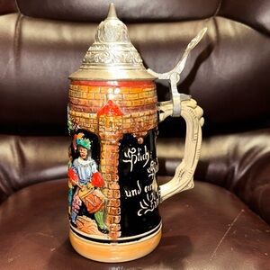Beer Stein with Pewter Lid